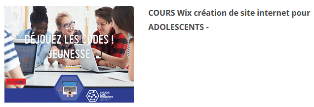 COURS Wix création de site internet pour ADOLESCENTS